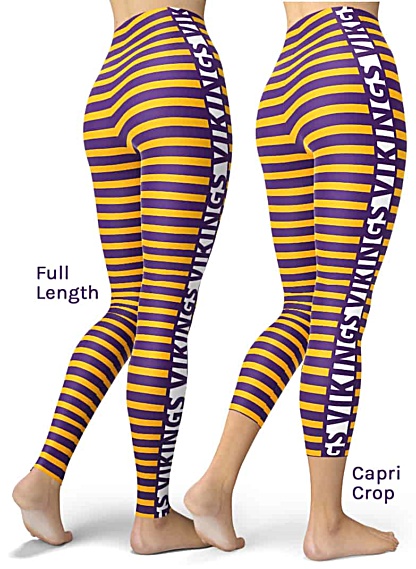 Sexy Purple & Gold Stripe Minnesota Vikings Leggings
