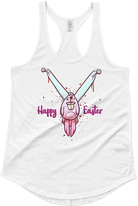 Dead bunny t shirt - rude t shirts - rude easter shirt - crazy women's racerback tank top