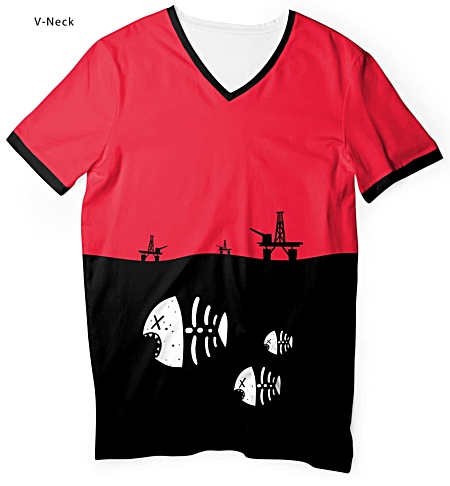 Underwater fish skeleton t-shirt - environmental t-shirt - oil rig tshirt - pollution tee - Men's tee