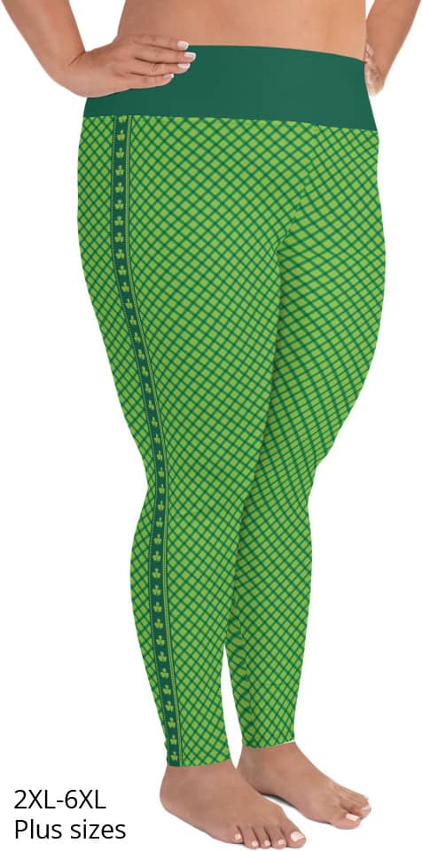 Green Plaid St Patrick's Day Leggings - Designed By Squeaky Chimp