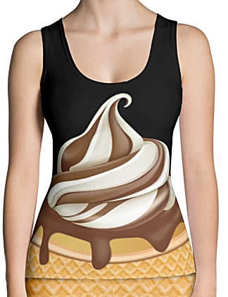 Chocolate Ice Cream - Halloween Costumes - Carnival Costume- Soft Serve Ice cream Cake Cone Leggings