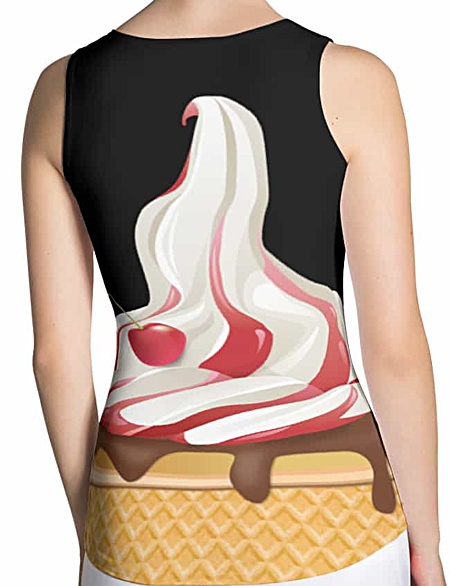 Strawberry Ice Cream - Halloween Costumes - Carnival Costume- Soft Serve Ice cream Cake Cone Leggings