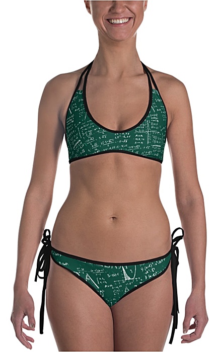Reversible math bikini - algebra bathing suit