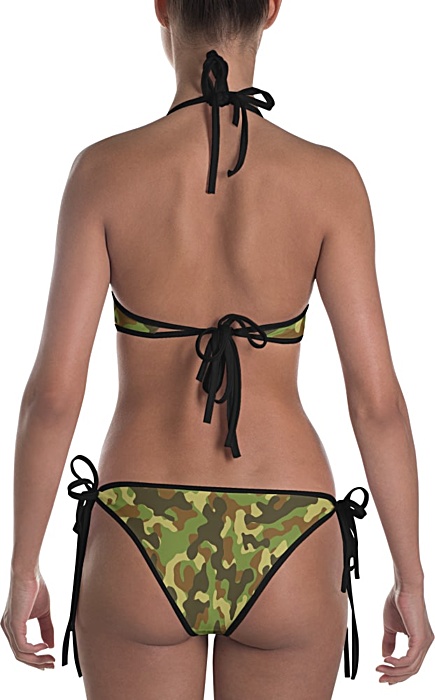green camouflage swimsuit - camo bathing suit - sports swimwear - camouflage bikini