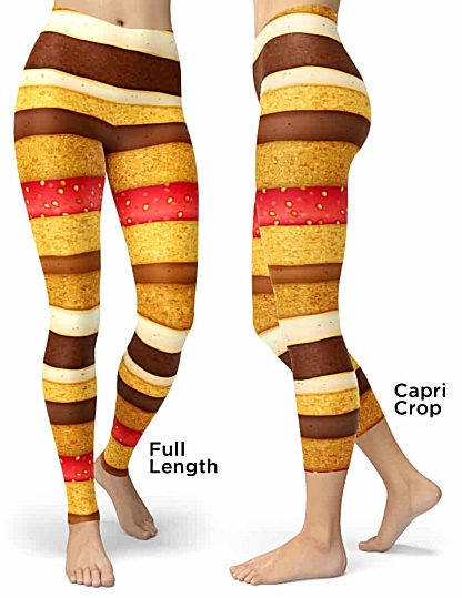 Strawberry & Chocolate spounge cake leggings - Sponge Cake Halloween Costumes legging - Carnival Costume - Sweet Tooth costume