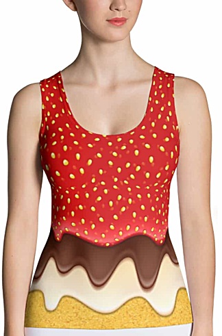 Strawberry & Chocolate icing top - Sponge Cake Halloween Costumes tank top - Carnival Costume - Sweet Tooth costume