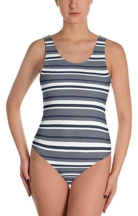 Striped one piece swimsuit- Stripe bathing suit