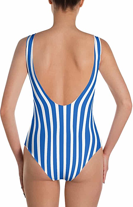 Striped one piece swimsuit- Stripe bathing suit