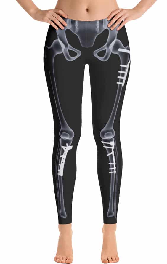 Creamy Soft Radioactive Skeleton Bones Extra Plus Size Leggings