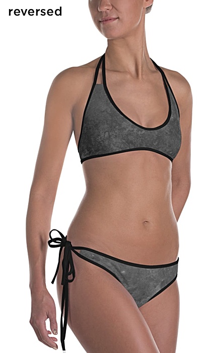 metal gray bikini swimsuit - two piece bathing suit