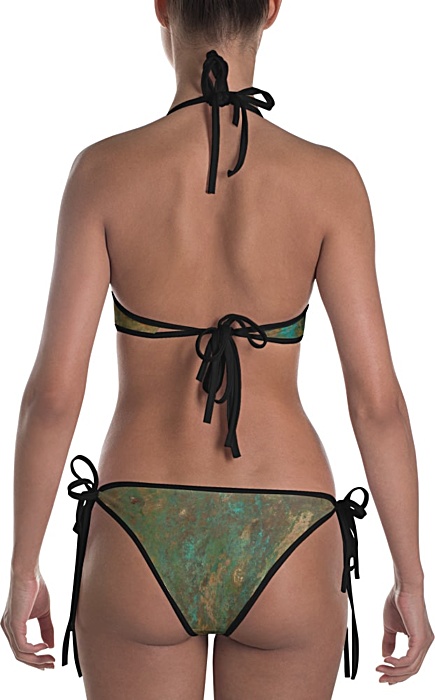 metal rust copper bikini swimsuit - two piece bathing suit