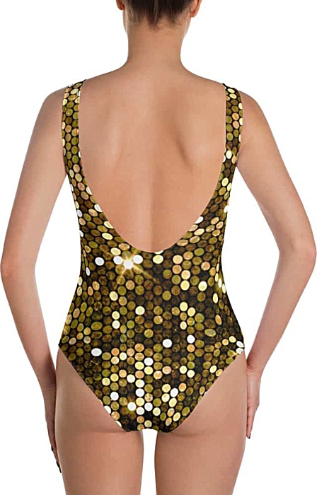 sparkle shimmery gold glitter bathing suite one piece
