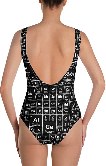 Periodic table chemical elements chart bathing suit one piece