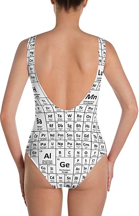Periodic table chemical elements chart bathing suit one piece