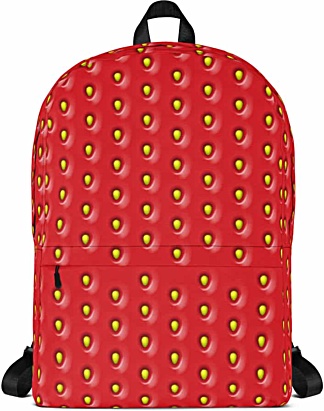 Red strawberry textured backpack