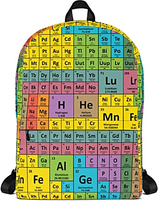 periodic table of elements backpack