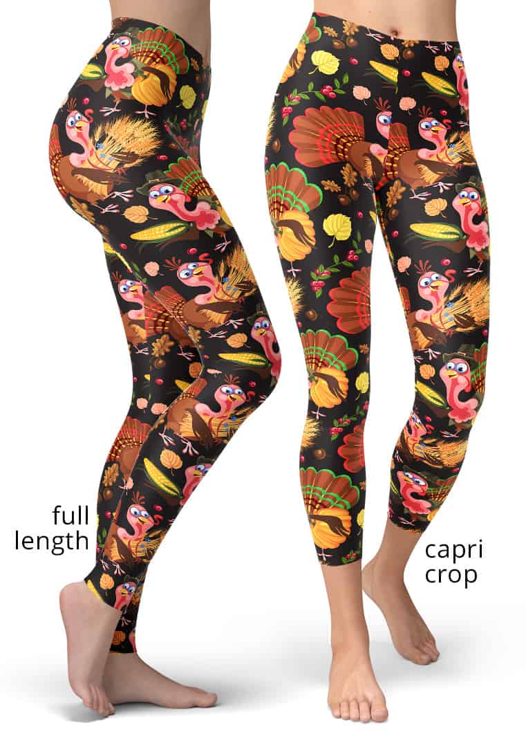 Holiday Thanksgiving Leggings - Designed By Squeaky Chimp T-shirts