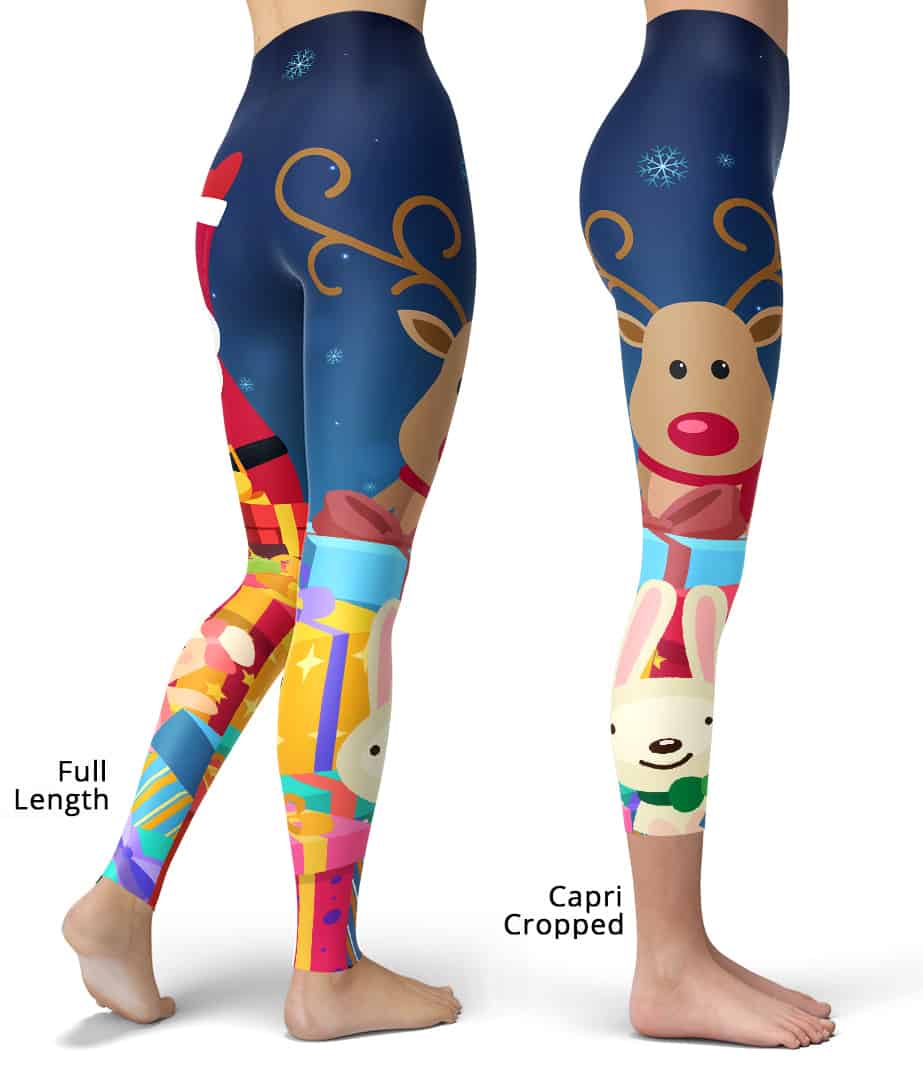 Santa & Rudolph Christmas Leggings - Designed By Squeaky Chimp T