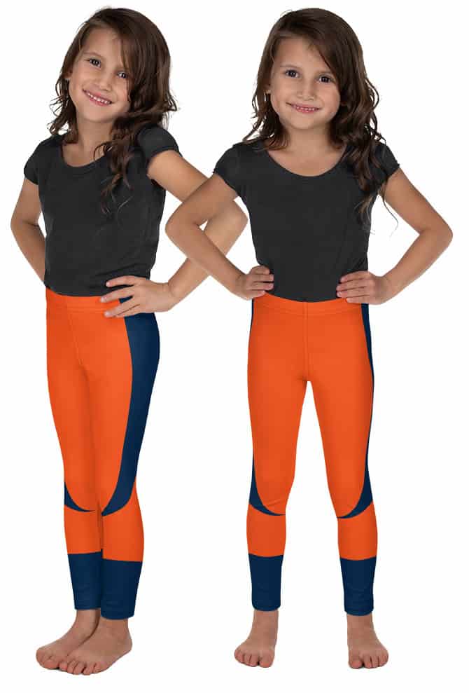 Squeaky Chimp Denver Broncos Game Day Kids Leggings (Color: Orange, Size: 5 (approx 5 Years Old))