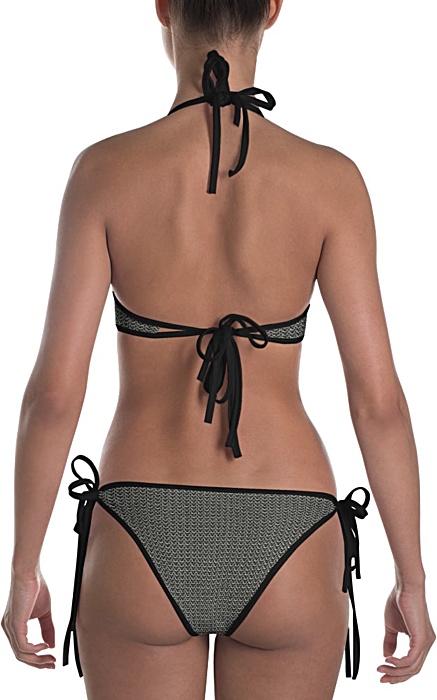 Metal Metallic chain mail chainmail two piece bathing suit swimsuit bikini