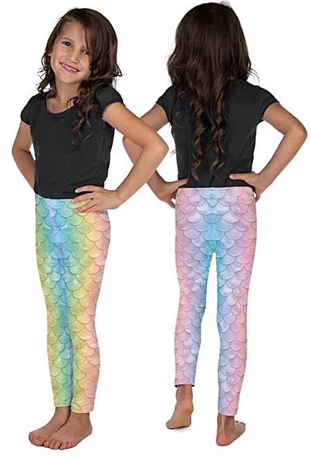 halloween costume mermaid leggings pants for kids children girls teenager