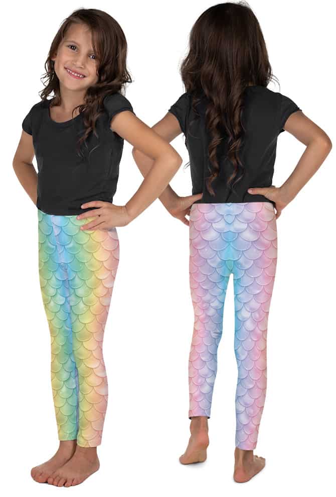 Pastel Mermaid Leggings for Kids - Designed By Squeaky Chimp T-shirts &  Leggings