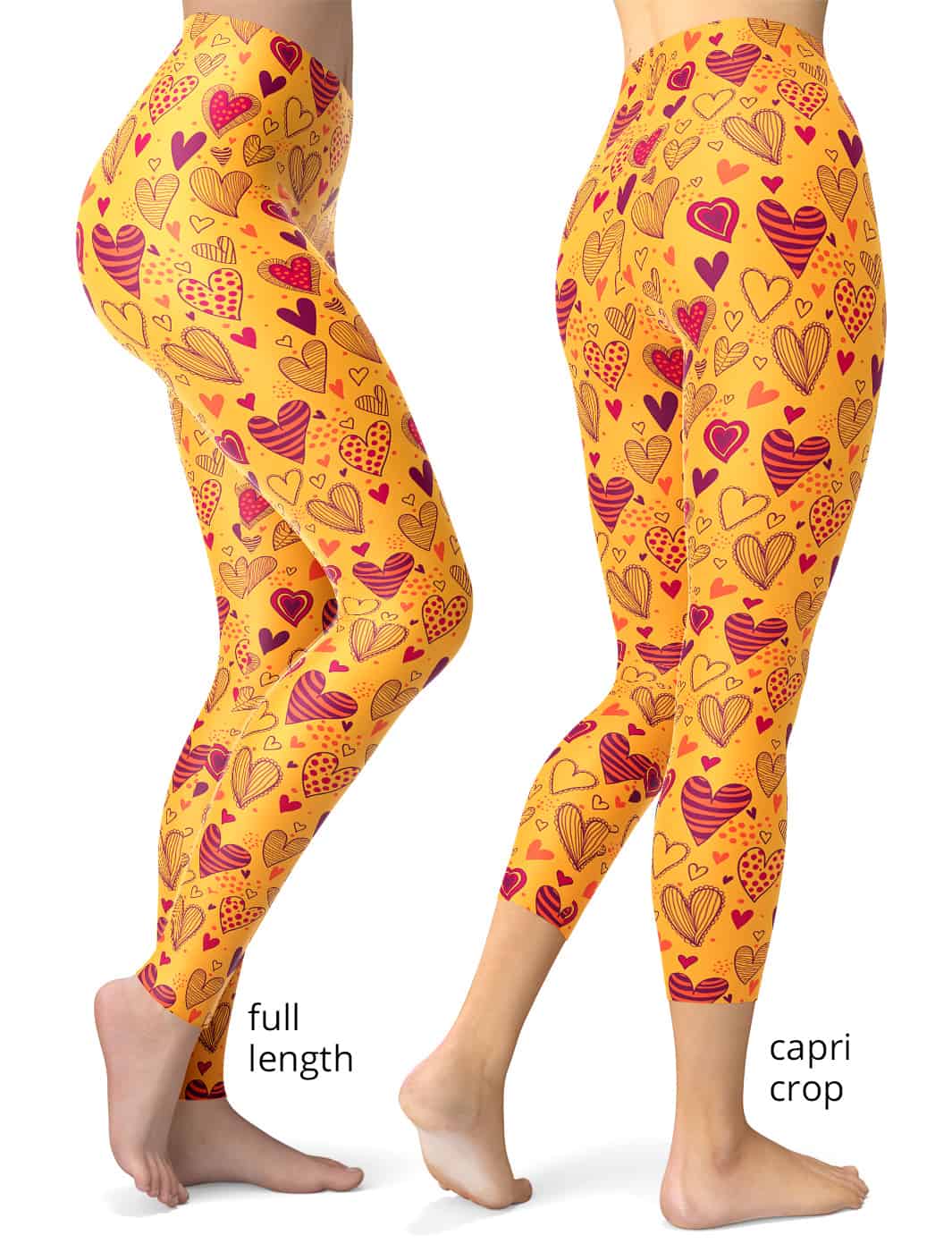 Valentines Gold Heart Leggings - Designed By Squeaky Chimp T