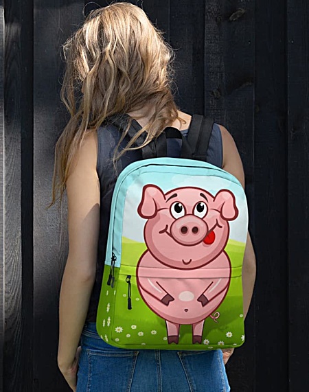 little piglet pig pigs backpack rugsack bag school books laptop tablet