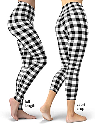 Plaid Gingham checkered checker leggings plus size crop long pants yoga