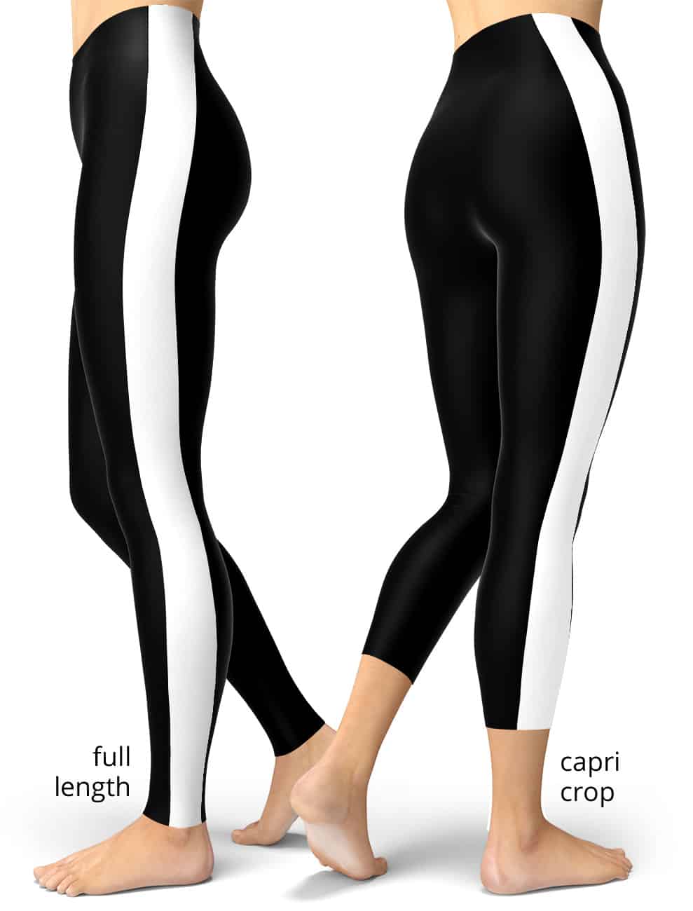 Black with White Geometrics Capri Leggings by Muchi USA