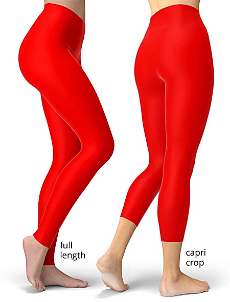 Solid red leggings