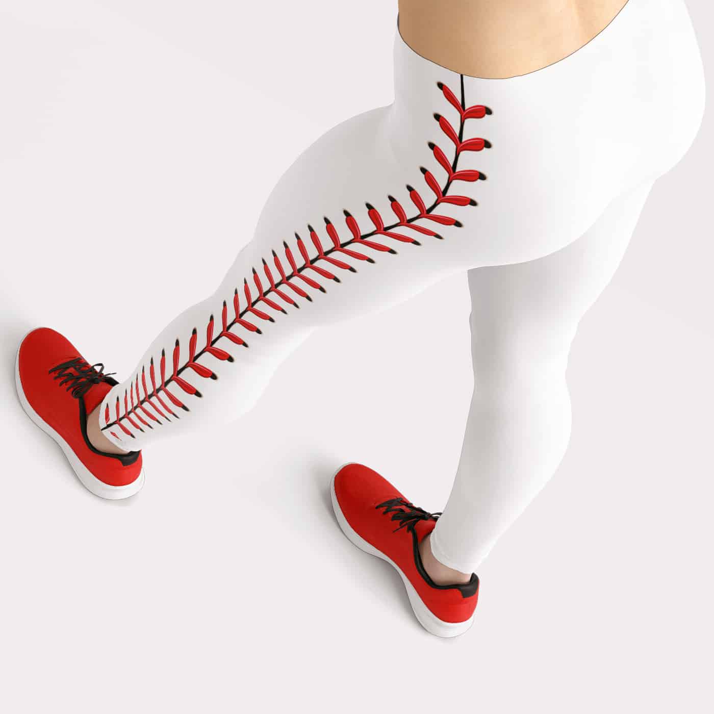 Baseball Stitches Leggings - Designed By Squeaky Chimp T-shirts & Leggings