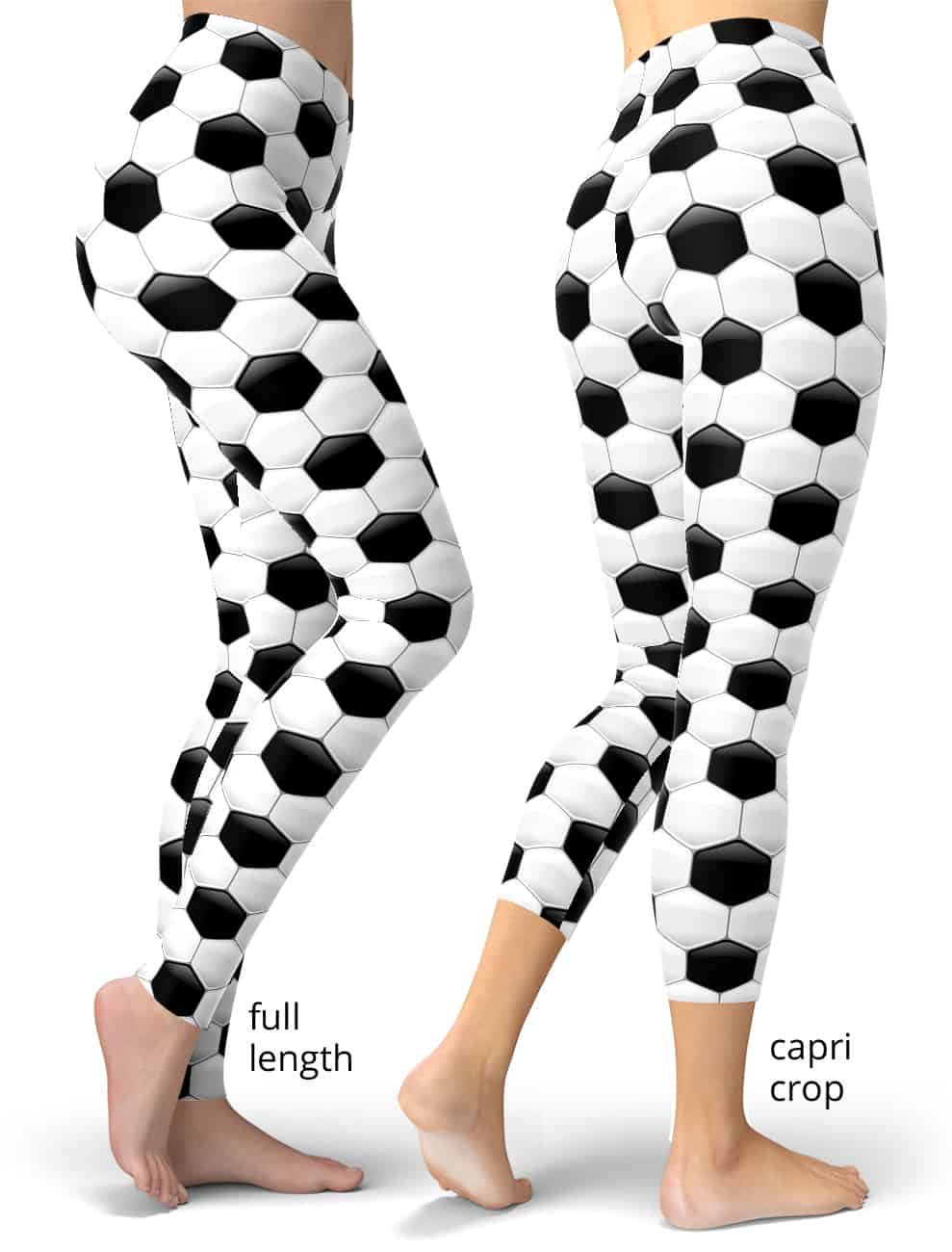 SOCCER Mom Leggings Tall & Curvy Soccer Balls Black & White TC Soft Yoga  Band