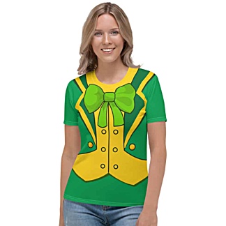 Women's girls Green St Patrick's Day Leprechaun Suit T-shirt- Girls Short Sleeve Tee