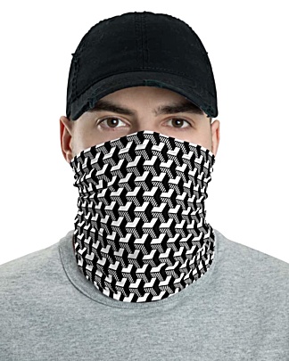 3D Geometric Strip Face Mask Neck Gaiter