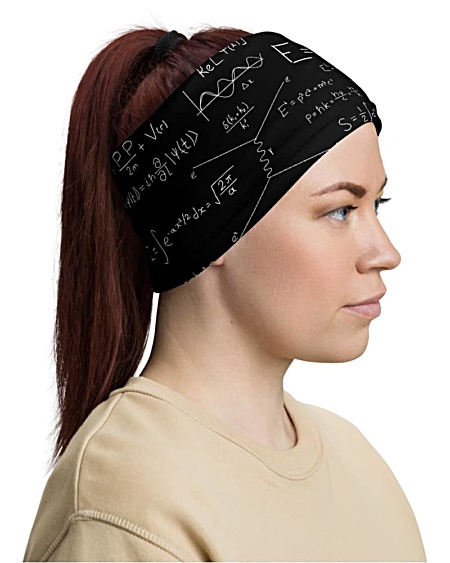 Einstein Relativity Theory & Quantum Mechanics Face Mask Neck Gaiter headband bandana