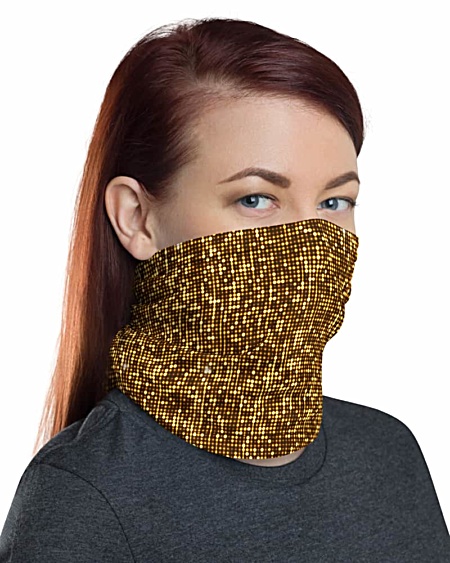 Shimmery Gold Face Mask Neck Gaiter