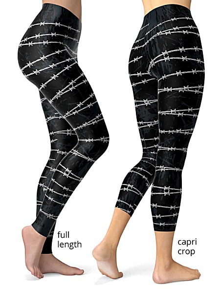 Barbed Wire Leggings black gothic cool designer pants exercise pant