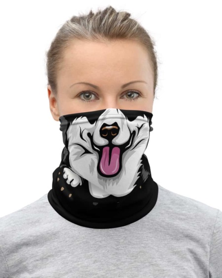 Pembroke Welsh Corgi puppy dog face cover Mask Neck Gaiter