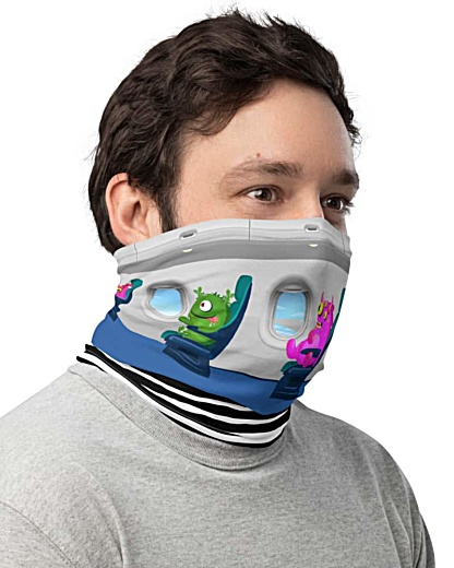 Aviation coronavirus rona protection masksTravelling Alien Passenger Airplane Neck Gaiter