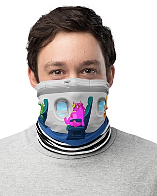 Aviation coronavirus rona protection masksTravelling Alien Passenger Airplane Neck Gaiter