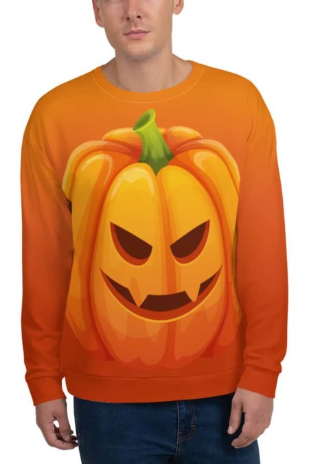 Orange Halloween Pumpkin Sweatshirt / Unisex Size costume vegetable