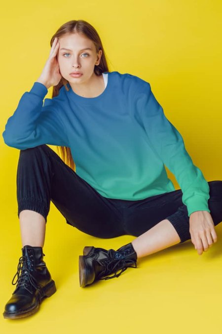 Gradient Sweatshirt / Unisex Size designer fashion color green blue