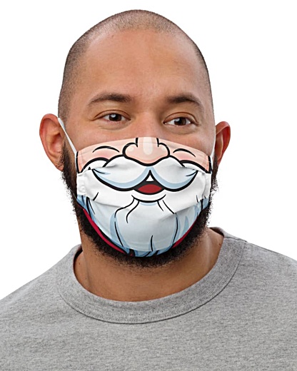 Christmas black Santa Claus Face Mask different races christmas holidays pandemic coronavirus