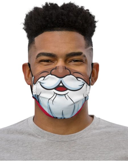 Christmas black Santa Claus Face Mask different races christmas holidays pandemic coronavirus