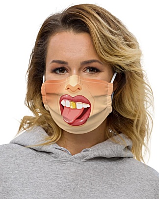 Girly Gold Tooth Smile Face Mask anti virus coronavirus covid 19