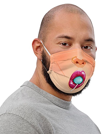 Girly Lips with Lollypop Protective Face Mask anti virus coronavirus covid 19