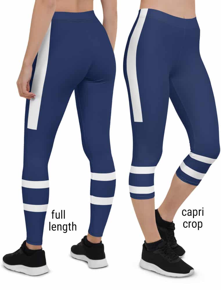 Squeaky Chimp Edmonton Oilers Hockey Uniform Leggings (Color: Home, Size: S, Legging Length: Full Length)