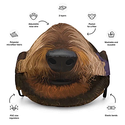 Airedale Terrier Dog Face Protective Face Mask Puppy