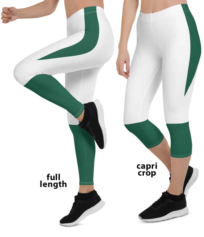 Women's Action Sport Capri Leggings (White Stripe, Yellow Stripe, and –  ROCKETSPORTS-1